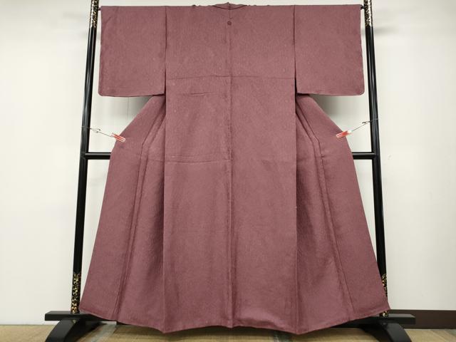 平和屋着物●上質な色無地　辻が花地紋　浅蘇芳色　正絹　逸品　未使用　CABD7201ut