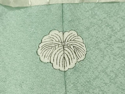 平和屋着物●上質な色無地　鳳凰花地紋　白藍色　正絹　逸品　未使用　CABD7203ut