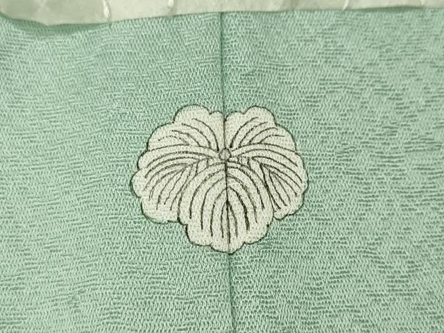 平和屋着物●上質な色無地　鳳凰花地紋　白藍色　正絹　逸品　未使用　CABD7203ut