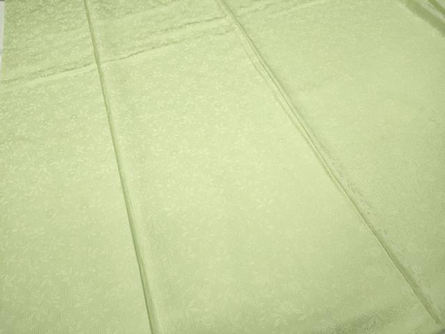 平和屋着物●上質な色無地　舞花地紋　若芽色　正絹　逸品　CABD7204ut