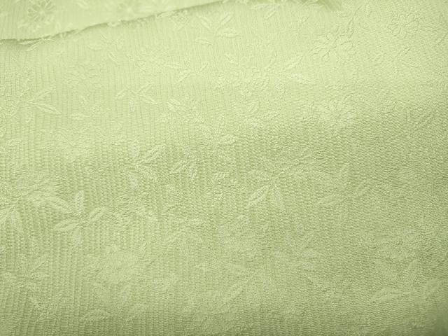 平和屋着物●上質な色無地　舞花地紋　若芽色　正絹　逸品　CABD7204ut