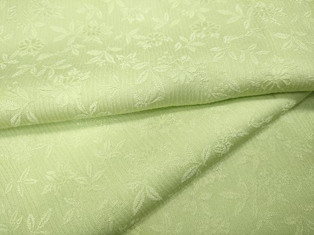 平和屋着物●上質な色無地　舞花地紋　若芽色　正絹　逸品　CABD7204ut