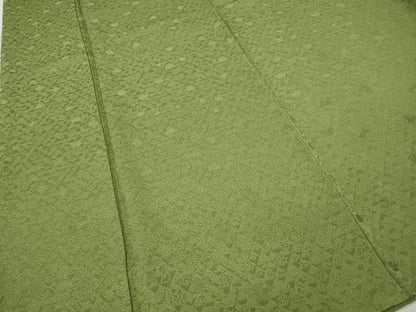 平和屋着物●上質な色無地　枝花地紋　青丹色　さが美扱い　正絹　逸品　CABD7205ut