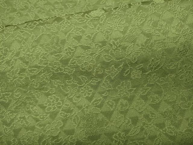 平和屋着物●上質な色無地　枝花地紋　青丹色　さが美扱い　正絹　逸品　CABD7205ut