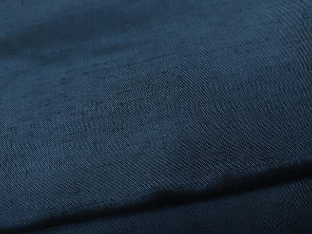 平和屋着物●男性　紬　色無地　青藍色　正絹　逸品　未使用　CABD7210ut