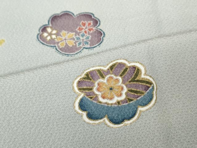 平和屋着物●上質な小紋　舞花文　泊散らし　金彩　正絹　逸品　未使用　CABD7211ut