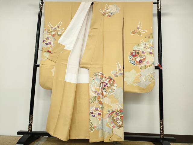 平和屋着物●豪華振袖　吉祥花文　金彩　正絹　逸品　CABD7216ut