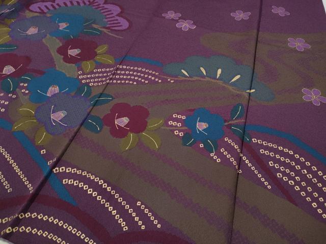 平和屋着物●豪華振袖　立波松椿文　金彩　正絹　逸品　CABD7217ut