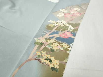 平和屋着物●本加賀友禅作家　酉川健一　訪問着　草花文　正絹　逸品　CABD7221ut