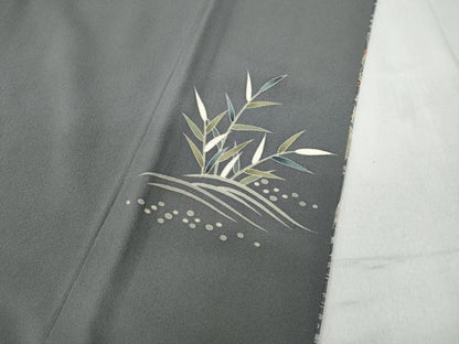 平和屋着物●訪問着　刺繍　飛鶴舟草花文　金彩　正絹　逸品　CABD7224ut