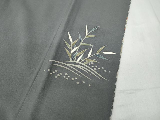 平和屋着物●訪問着　刺繍　飛鶴舟草花文　金彩　正絹　逸品　CABD7224ut