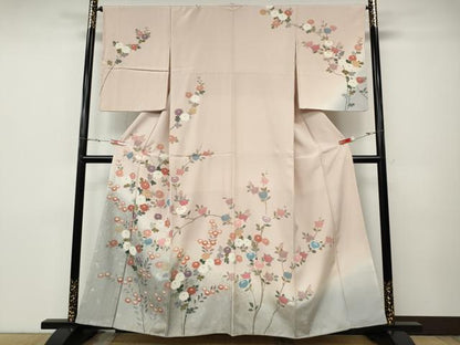 平和屋着物●訪問着　枝橘文　暈し染め　金銀彩　正絹　逸品　CABD7226ut