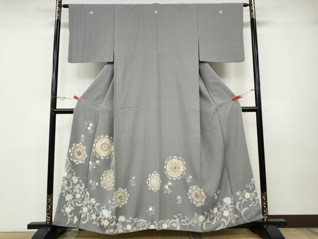 平和屋着物●豪華色留袖　駒刺繍　正倉院花文　金彩　正絹　逸品　CABD7229ut