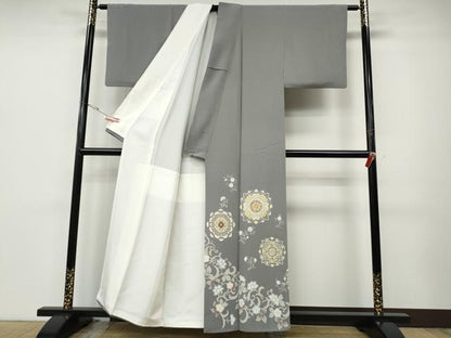 平和屋着物●豪華色留袖　駒刺繍　正倉院花文　金彩　正絹　逸品　CABD7229ut