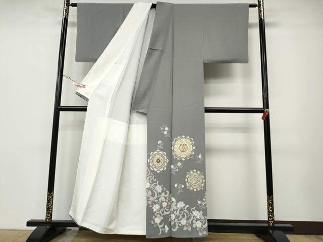 平和屋着物●豪華色留袖　駒刺繍　正倉院花文　金彩　正絹　逸品　CABD7229ut