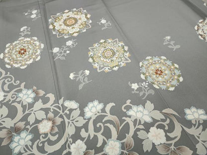 平和屋着物●豪華色留袖　駒刺繍　正倉院花文　金彩　正絹　逸品　CABD7229ut