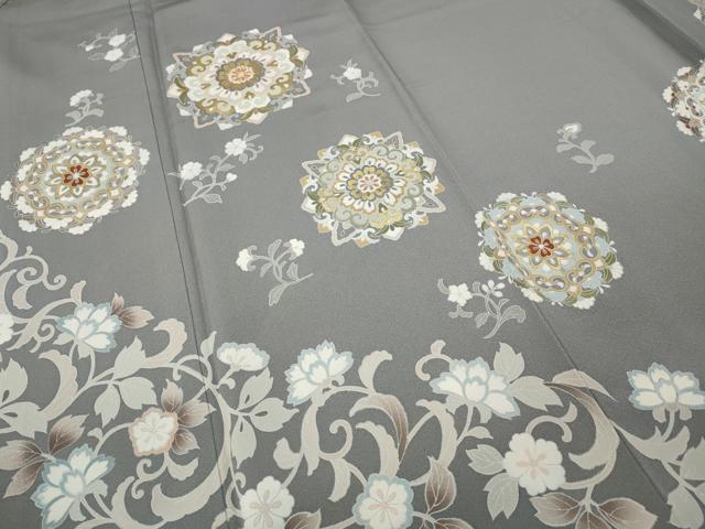 平和屋着物●豪華色留袖　駒刺繍　正倉院花文　金彩　正絹　逸品　CABD7229ut