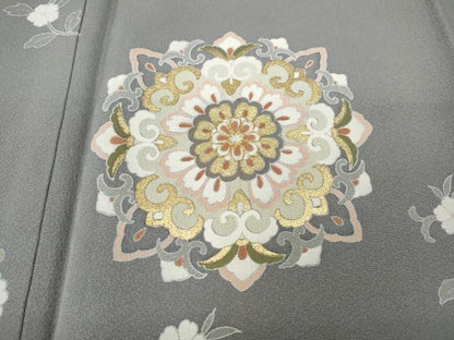 平和屋着物●豪華色留袖　駒刺繍　正倉院花文　金彩　正絹　逸品　CABD7229ut