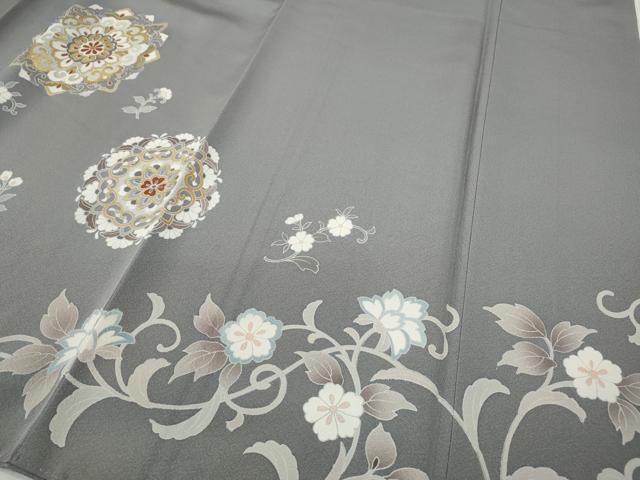 平和屋着物●豪華色留袖　駒刺繍　正倉院花文　金彩　正絹　逸品　CABD7229ut
