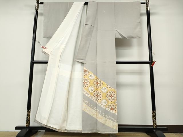 平和屋着物●豪華色留袖　駒刺繍　正倉院吉祥花文　金彩　正絹　逸品　CABD7230ut