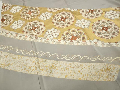平和屋着物●豪華色留袖　駒刺繍　正倉院吉祥花文　金彩　正絹　逸品　CABD7230ut
