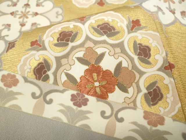 平和屋着物●豪華色留袖　駒刺繍　正倉院吉祥花文　金彩　正絹　逸品　CABD7230ut