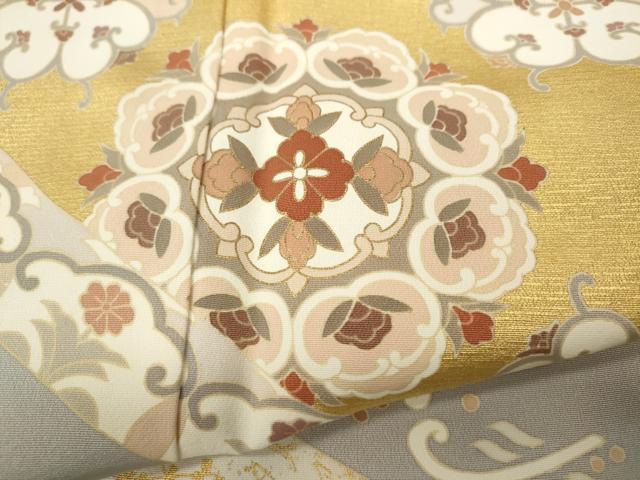 平和屋着物●豪華色留袖　駒刺繍　正倉院吉祥花文　金彩　正絹　逸品　CABD7230ut