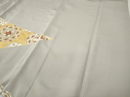 平和屋着物●豪華色留袖　駒刺繍　正倉院吉祥花文　金彩　正絹　逸品　CABD7230ut