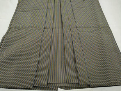 平和屋着物●男性　馬乗り袴　縞　正絹　逸品　CABD7234ut