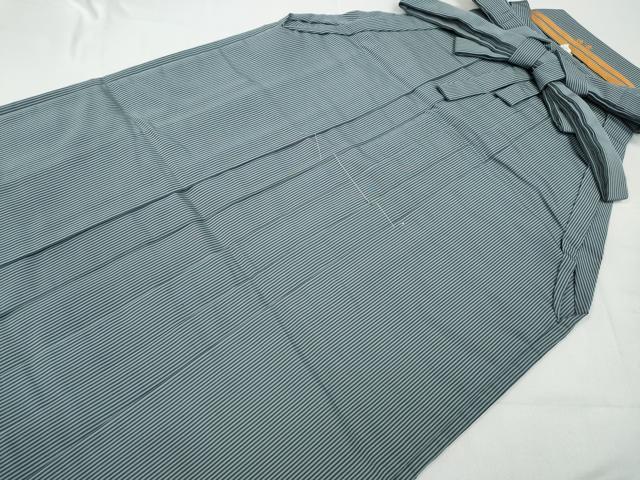 平和屋着物●男性　馬乗り袴　縞　正絹　逸品　未使用　CABD7235ut