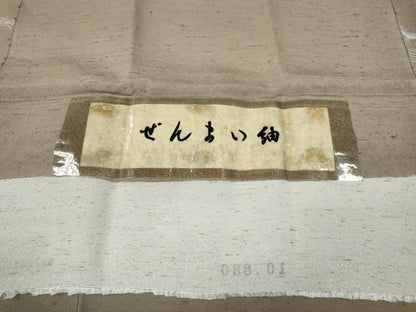 平和屋着物●ぜんまい紬　立波舞葉文　証紙付き　正絹　逸品　CABD7237ut
