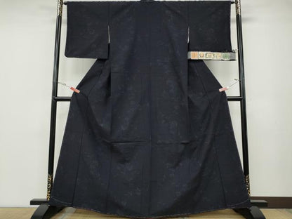 平和屋着物●結城紬　草花文　証紙付き　正絹　逸品　未使用　CABD7239ut