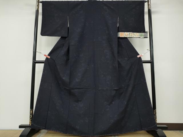 平和屋着物●結城紬　草花文　証紙付き　正絹　逸品　未使用　CABD7239ut