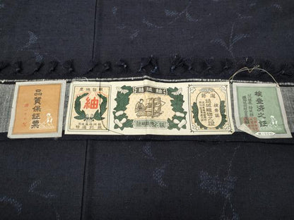 平和屋着物●結城紬　草花文　証紙付き　正絹　逸品　未使用　CABD7239ut