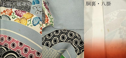 平和屋着物●豪華振袖　型染め　吉祥花文　鬼しぼ縮緬　正絹　逸品　CABD7241ut