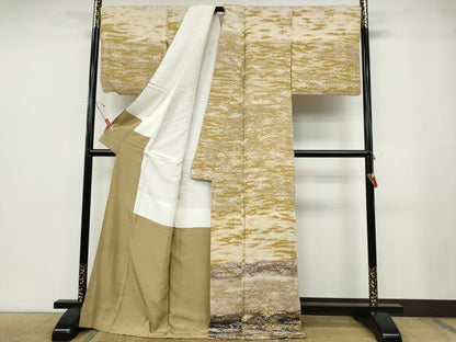 平和屋着物●訪問着　霞文　ロング丈　正絹　逸品　CABD7245ut