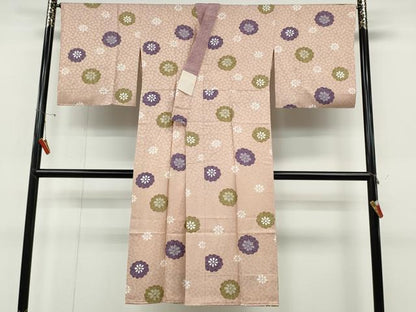 平和屋着物●長襦袢　無双仕立て　舞花文　正絹　逸品　CABD7246ut