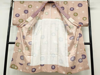平和屋着物●長襦袢　無双仕立て　舞花文　正絹　逸品　CABD7246ut