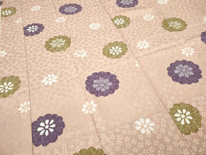 平和屋着物●長襦袢　無双仕立て　舞花文　正絹　逸品　CABD7246ut