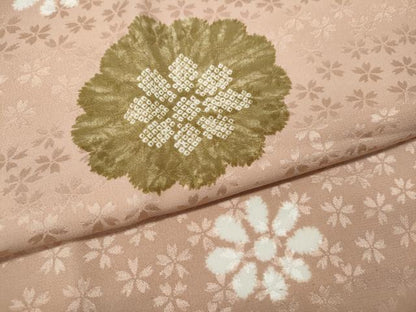 平和屋着物●長襦袢　無双仕立て　舞花文　正絹　逸品　CABD7246ut