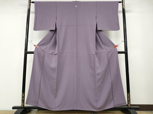 平和屋着物●上質な色無地　霞地紋　浅紫色　正絹　逸品　未使用　CABD7250ut