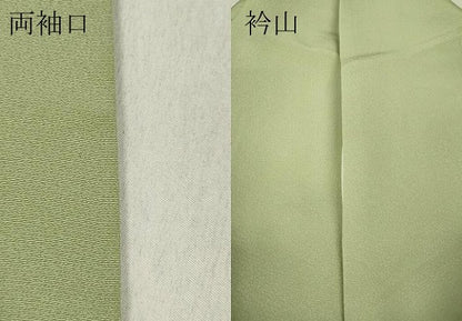 平和屋着物●上質な色無地　若菜色　正絹　逸品　CABD7255ut