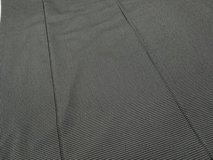 平和屋着物●上質な紬　格子柄　黒地　正絹　逸品　CABD7259ut