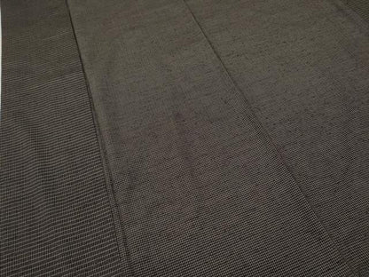 平和屋着物●青々庵　紬　格子柄　正絹　逸品　CABD7260ut