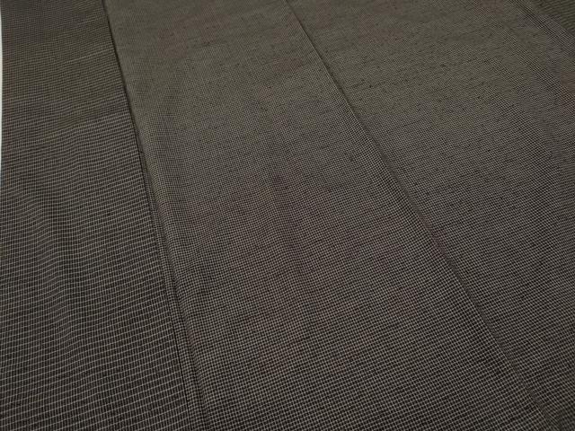 平和屋着物●青々庵　紬　格子柄　正絹　逸品　CABD7260ut