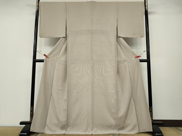 平和屋着物●江戸小紋　万筋　白茶色×薄卵色　正絹　逸品　CABD7261ut
