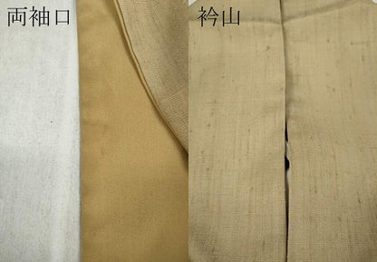 平和屋着物●結城紬　浅黄色　正絹　逸品　CABD7266ut