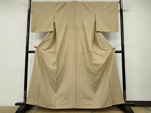 平和屋着物●結城紬　浅黄色　正絹　逸品　CABD7266ut