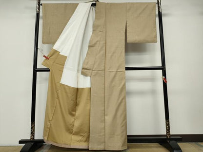平和屋着物●結城紬　浅黄色　正絹　逸品　CABD7266ut