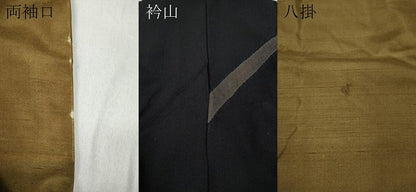 平和屋着物●上質なお召　絞り　吉祥文　黒地　ロング丈　正絹　逸品　CABD7274ut